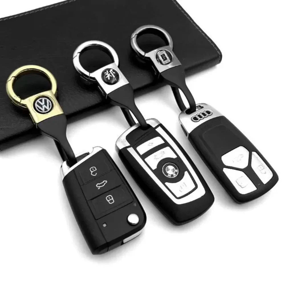 Premium Leather Car Keychain with Logo