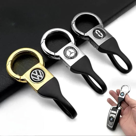 Premium Leather Car Keychain with Logo