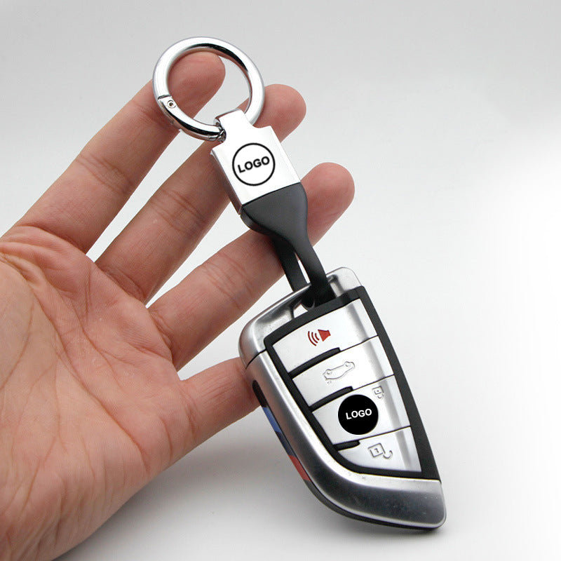 Premium Leather Car Keychain with Logo